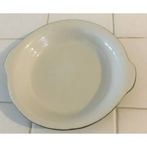 Vintage Hall Pottery Individual Round Baking Dish 513 Dark Green